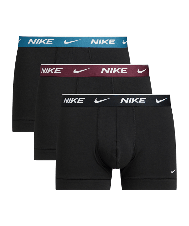 Nike Cotton Trunk Boxershort 3er Pack Schwarz FHWX - schwarz