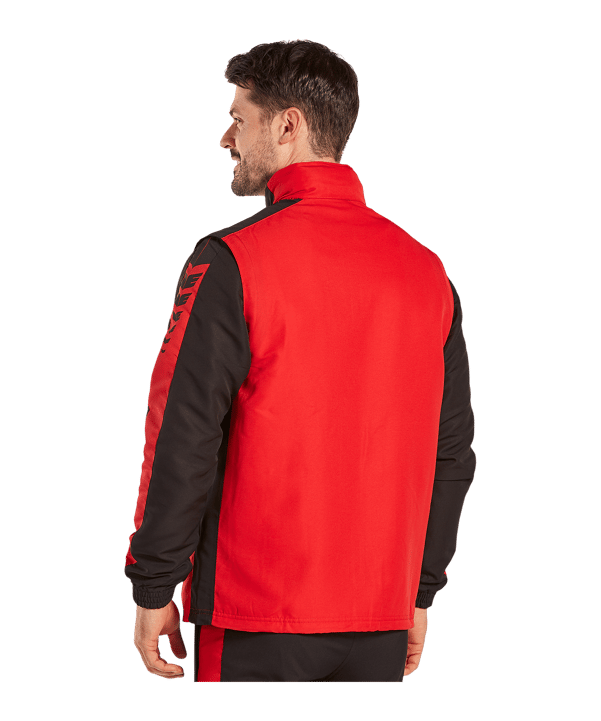 Erima Six Wings Jacke abnehmbare Ärmel Rot Schwarz Schwarz - rot