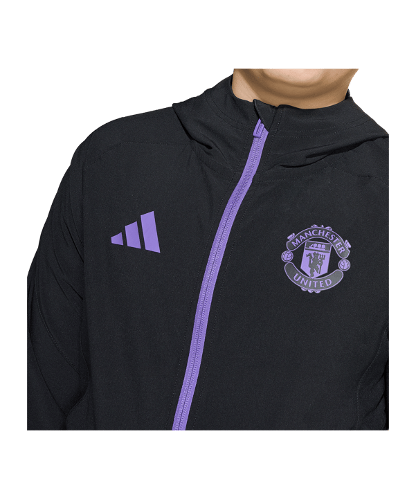 adidas Manchester United Vis Tech Travel Jacke Kids Schwarz - schwarz
