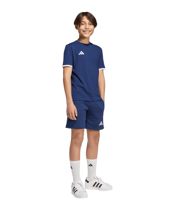 adidas Entrada 26 Trainingsshirt Kids Dunkelblau - weiss
