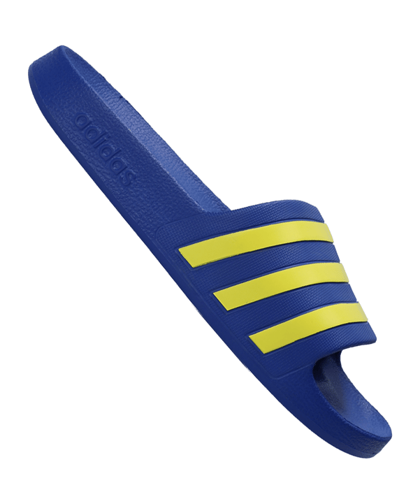 adidas Adilette Aqua Badelatsche Blau Gelb - blau