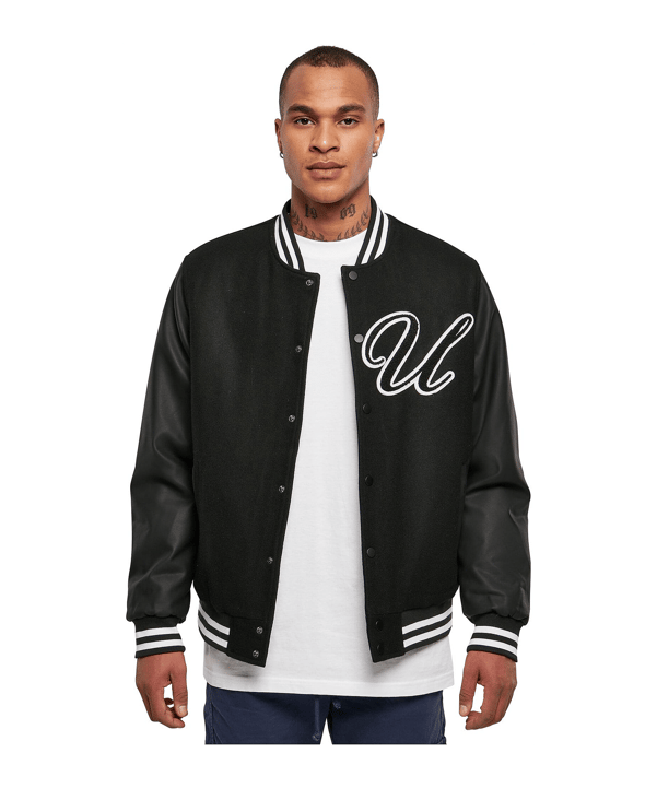 Urban Classic Big U College Jacke Schwarz - schwarz