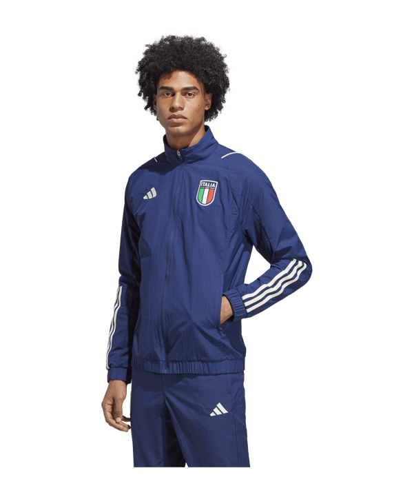 adidas Italien Prematch Jacke EM 2024 Blau - blau
