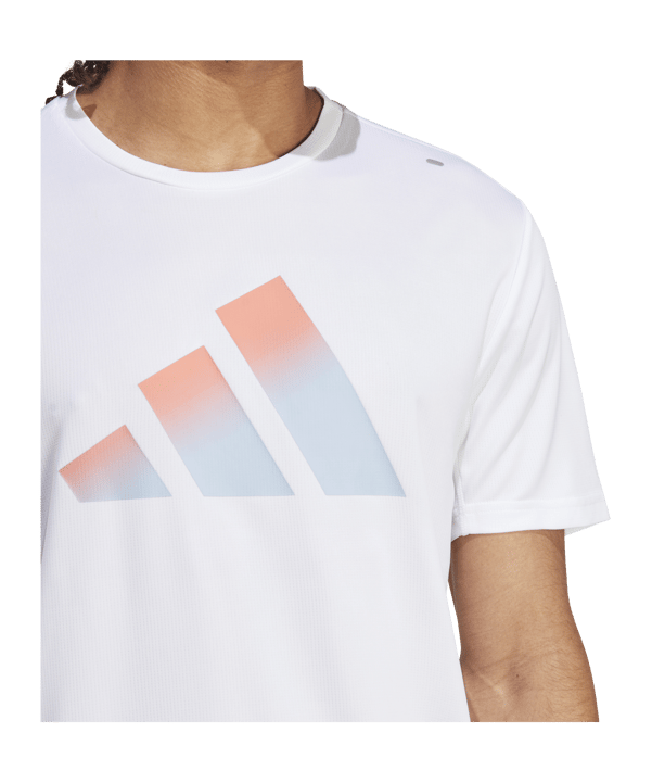 adidas Run Icons 3 Bar Logo Tee White - weiss