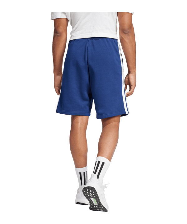 adidas Essentials Three Stripes Fleece Pantaloncini Blu - blu