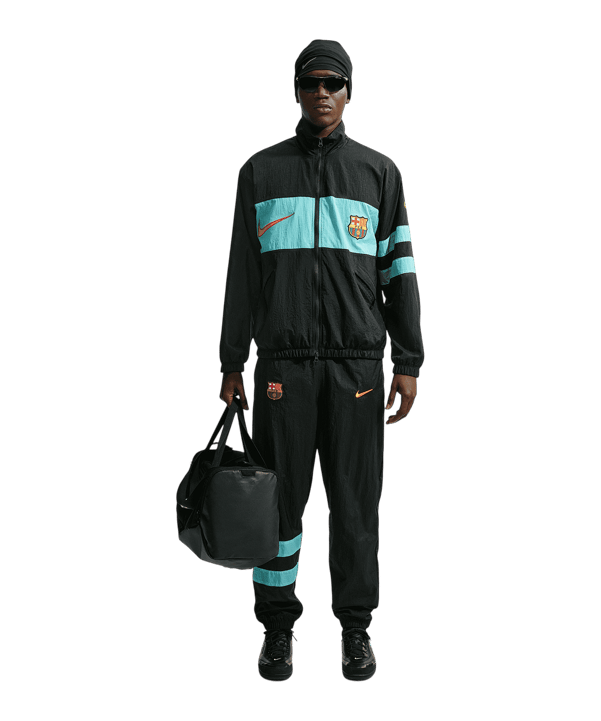 Nike FC Barcelona Repel I96 Track Jacke Schwarz F010 - schwarz