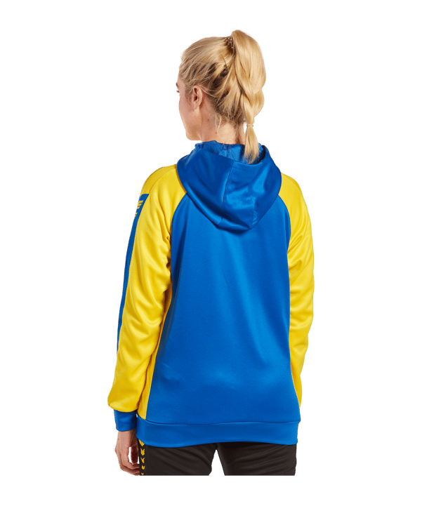 Erima Six Wings Kapuzenjacke Damen Blau Gelb - blau