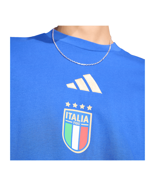 adidas Italien DNA Graphic T-Shirt Blau - blau
