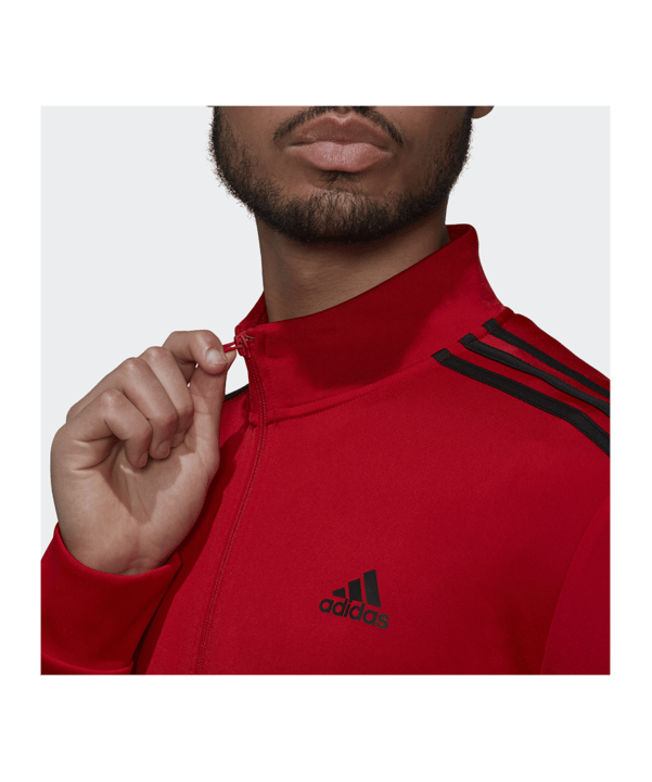adidas Essentials Warm-Up 3-Stripes Track Jacket Rot - rot