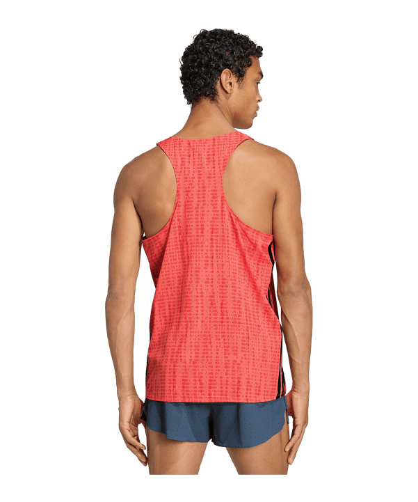 adidas Adizero Running Singlet T-Shirt Rot - rot