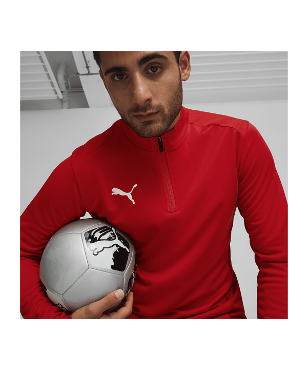 PUMA teamGOAL Training 1/4 Zip Sweatshirt Rot F01 - rot