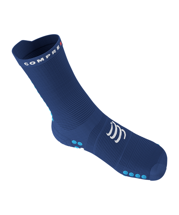 Compressport Pro Racing v4.0 Run High Socken Blau - blau