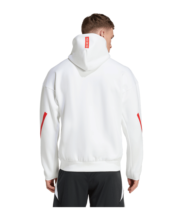 adidas FC Bayern München Anthem Kapuzenjacke Weiß - weiss