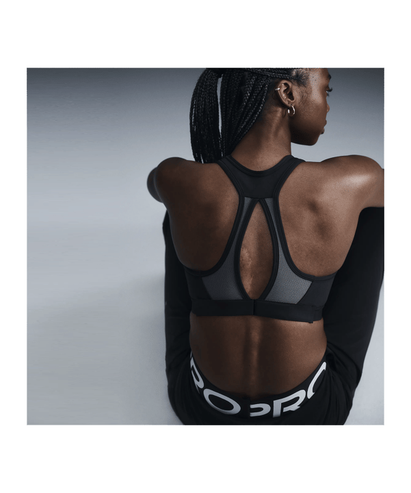 Nike Swoosh High Support Bra Sport-BH Damen Schwarz F010 - schwarz