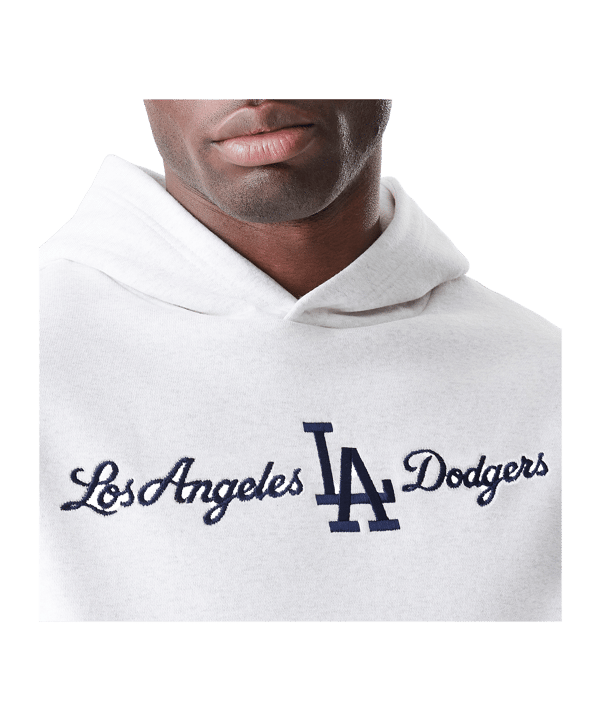 New Era MLB Script Los Angeles Dodgers Oversized Hoody Grau - grau
