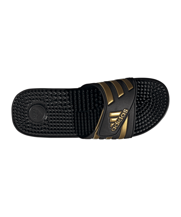 adidas Adissage Badelatsche Schwarz Gold - schwarz