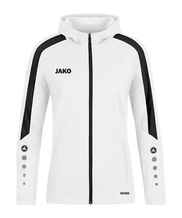 JAKO Power Kapuzenjacke Damen Weiss Schwarz F000 - weiss