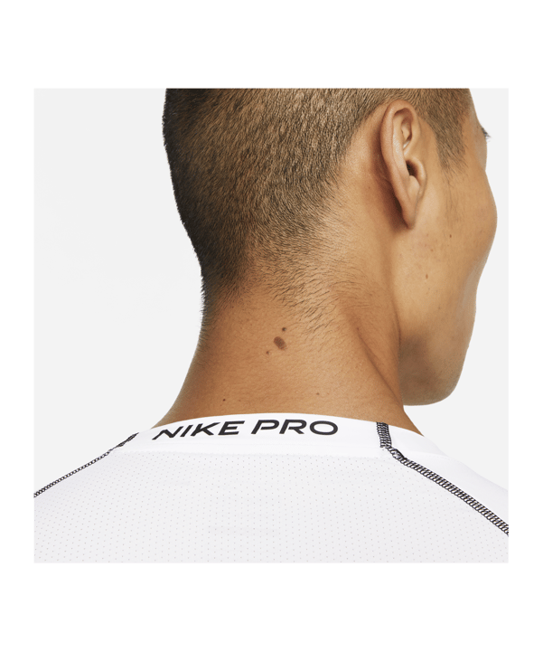 Nike Pro Shortsleeve Shirt Weiss Schwarz F100 - weiss