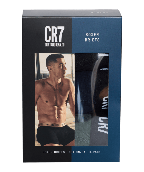 CR7 Boxer Brief Longleg 3er Pack Boxershort Schwarz - schwarz