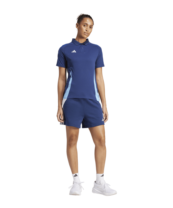 adidas Tiro 24 Short Damen Blau Weiss - blau