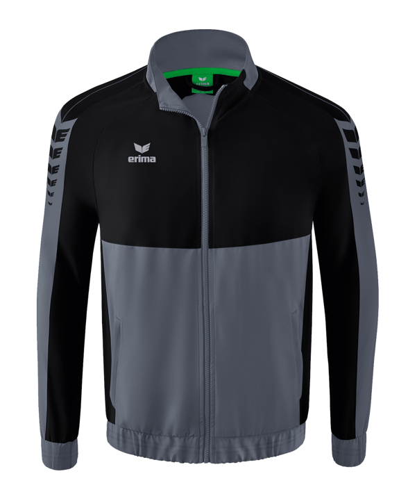 Erima Six Wings Präsentationsjacke Grau Schwarz - grau