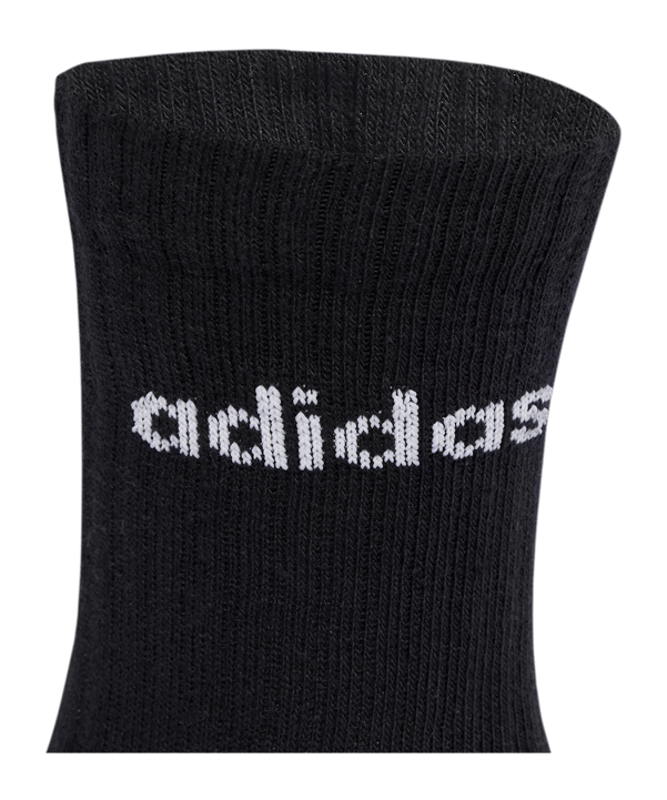 adidas Linear Crew Cushioned 6 Pair Socken Schwarz - schwarz