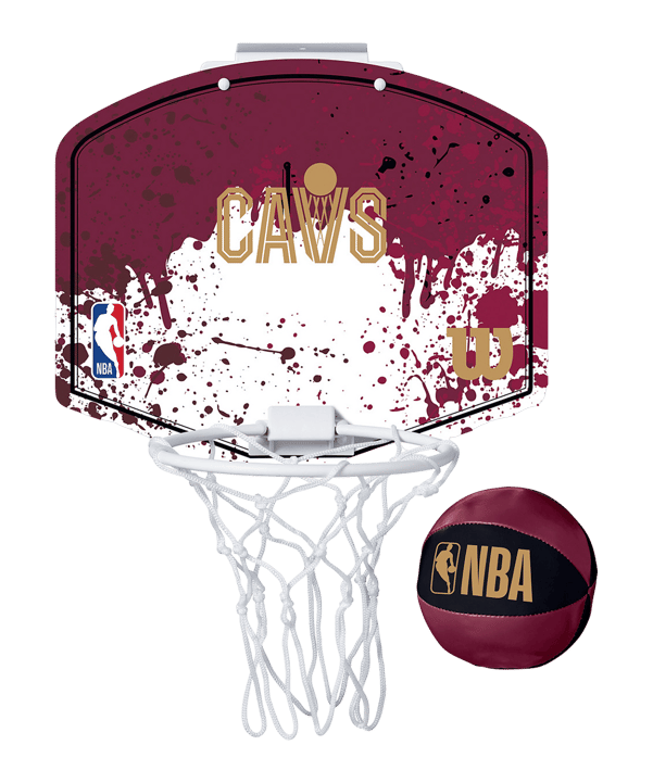 Wilson NBA Team Mini Hoop Cle Cavaliers Basketball Miniball Silber - silber