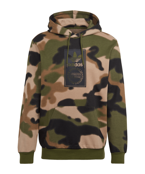 adidas Originals AOP Camo Hoody Grün Schwarz - gruen