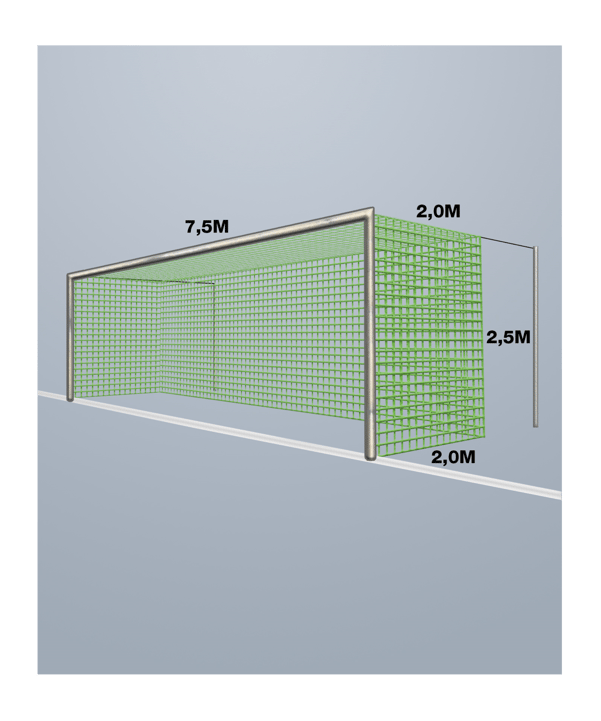 Cawila Tornetz 7,50x2,50m | Tiefe 2,0x2,0m | Maschenweite 12cm | Stärke 4mm | grün - gruen