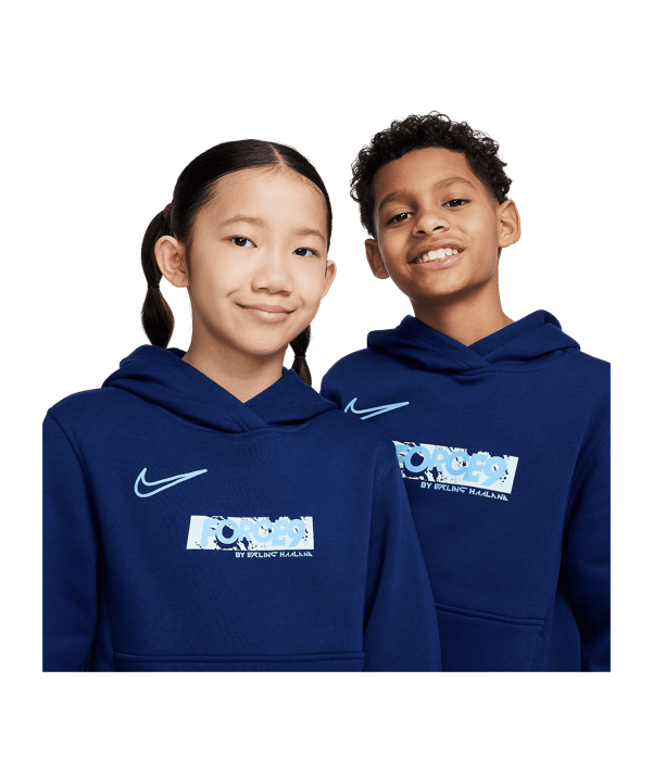 Nike Club Fleece Erling Haaland Hoody Kids Blau F492 - blau