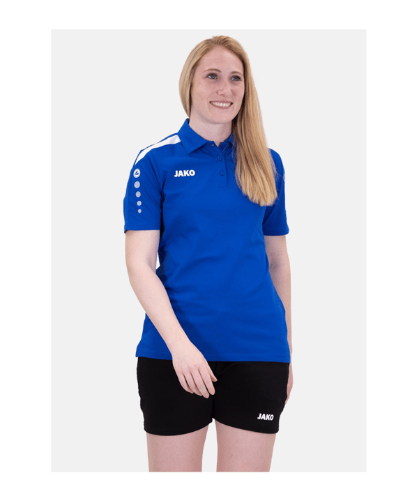 JAKO Power Poloshirt Damen Blau Weiss F400 - blau