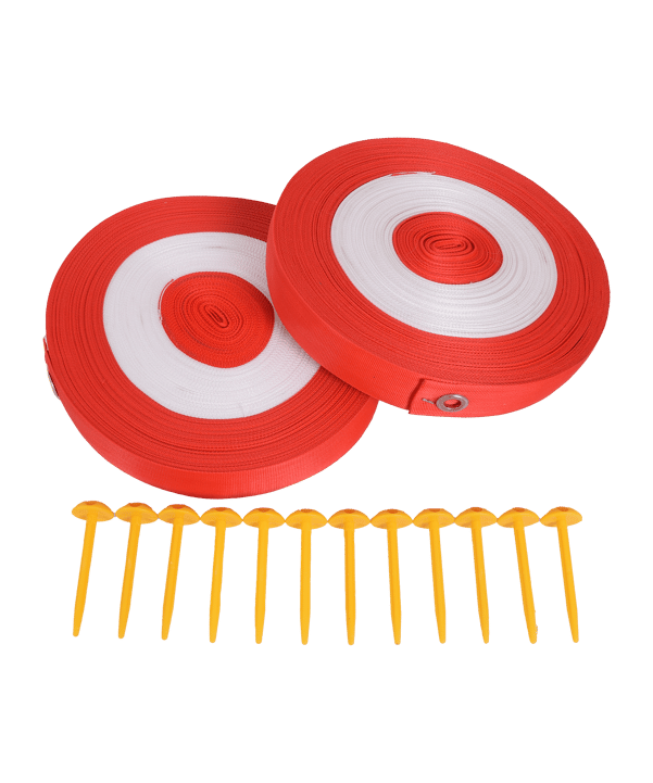Cawila ACADEMY Spielfeldmarkierung 32x25m | Rot-Weiss | FUNINO Markierungsgurte - rot