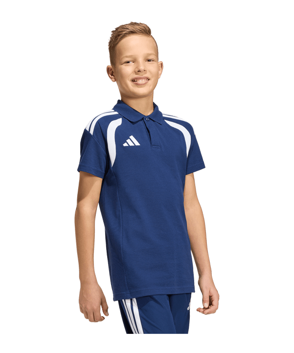 adidas Tiro 26 League Polo Kids Dunkelblau - weiss