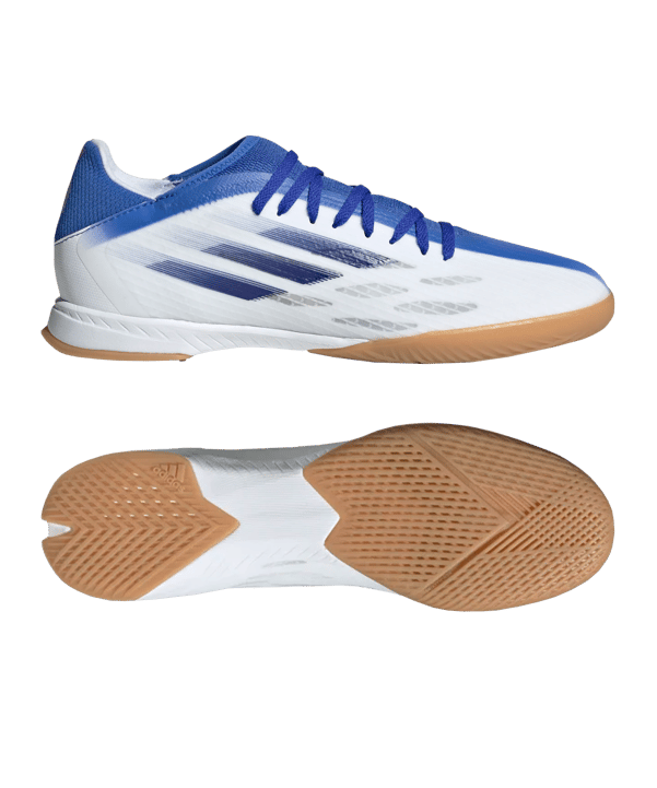 adidas X SPEEDFLOW.3 IN Halle Diamond Edge Weiss Blau - weiss
