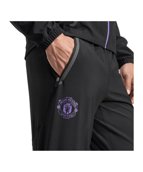 adidas Manchester United Vis Tech Travel Jogginghose Schwarz - schwarz