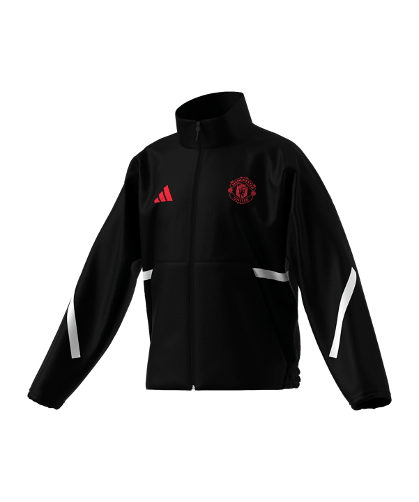 adidas Manchester United Anthem Jacke Kids Schwarz - schwarz