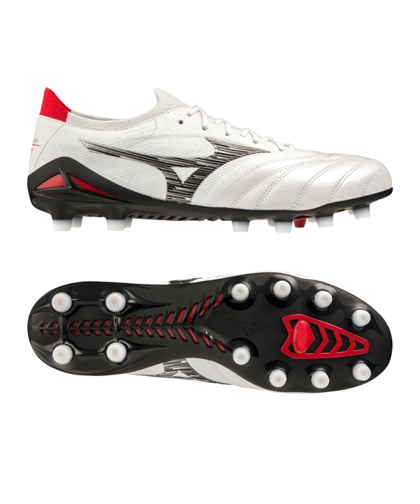 Mizuno Morelia Neo IV Made in Japan FG Special Edition Weiss Schwarz Rot F09 - weiss