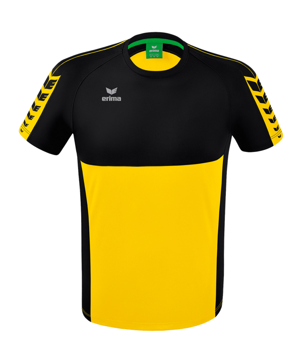 Erima Six Wings T-Shirt Gelb Schwarz - gelb