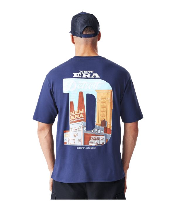 New Era Location Oversized T-Shirt Blau - blau