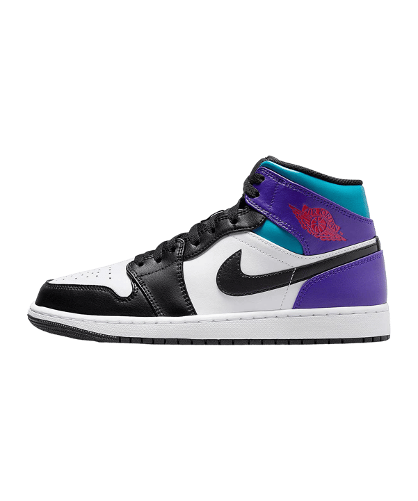 Jordan Air 1 Mid Weiss Schwarz Lila F154 - weiss
