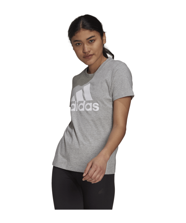 adidas T-Shirt Damen Grau Weiss - grau