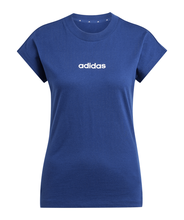 adidas Essentials Linear Cotton T-Shirt Blau - blau