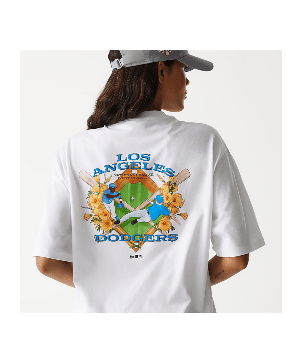 New Era MLB Los Angeles Dodgers Graphic Oversized T-Shirt Weiß - weiss