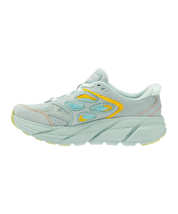 HOKA Clifton L Embroidery  Blau Gelb - blau