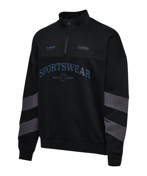 Hummel Oversized Halfzip Sweatshirt Schwarz F2129 - schwarz