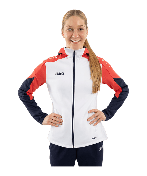 JAKO Dynamic Kapuzenjacke Damen Weiß F026 - weiss