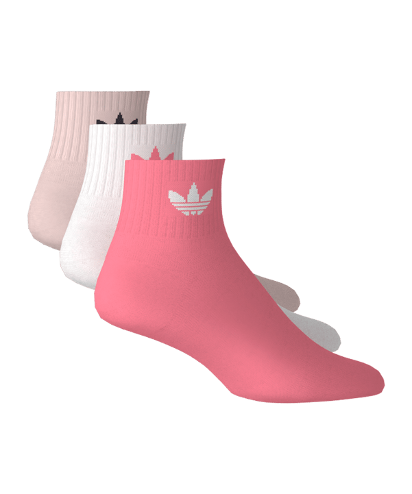 adidas Originals Mid Ankle 3er Pack Chaussettes Rouge - rouge