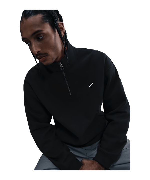 Nike Solo Swoosh Sweatshirt Schwarz F010 - schwarz