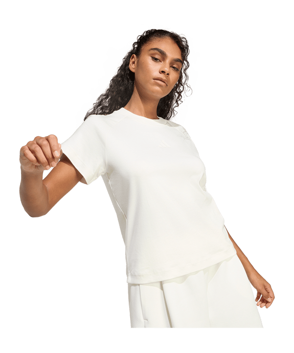 adidas Soft Lux T-Shirt Damen Weiß - weiss