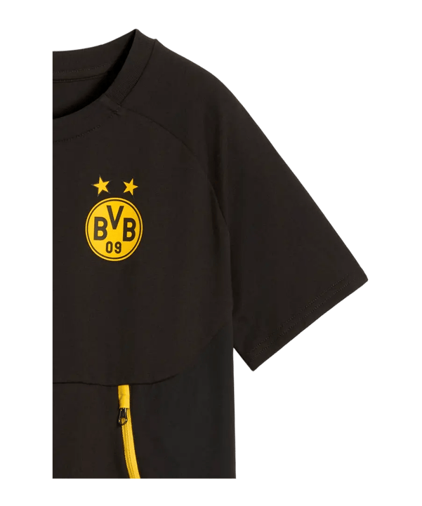 PUMA Borussia Dortmund PUMATECH Pocket T-Shirt Enfants Noir C07 - noir